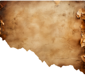 Vintage Torn Paper or Parchment Paper, Ripped Paper, Transparent Background, PNG, Old Texture, Distressed Texture