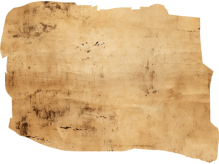 Vintage Torn Paper or Parchment Paper, Ripped Paper, Transparent Background, PNG, Old Texture, Distressed Texture