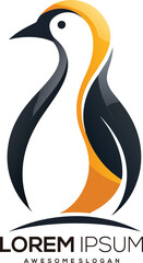 minimalist Penguin logo vector art illustration with a Penguin icon logo