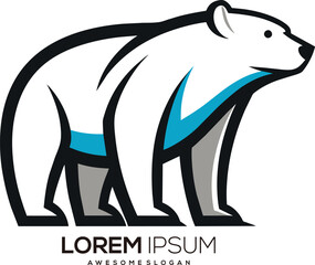 minimalist Polar Bear logo vector art illustration with a Polar Bear icon logo