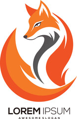 minimalist Fox logo vector art illustration with a Fox icon logo