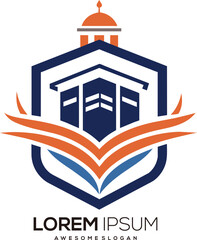 minimalist school logo vector art illustration with a school icon logo