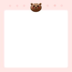 background paper note bear peach pink