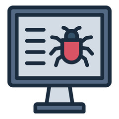 Bug malware cyber security icon