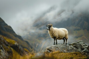 sheep in the mountain