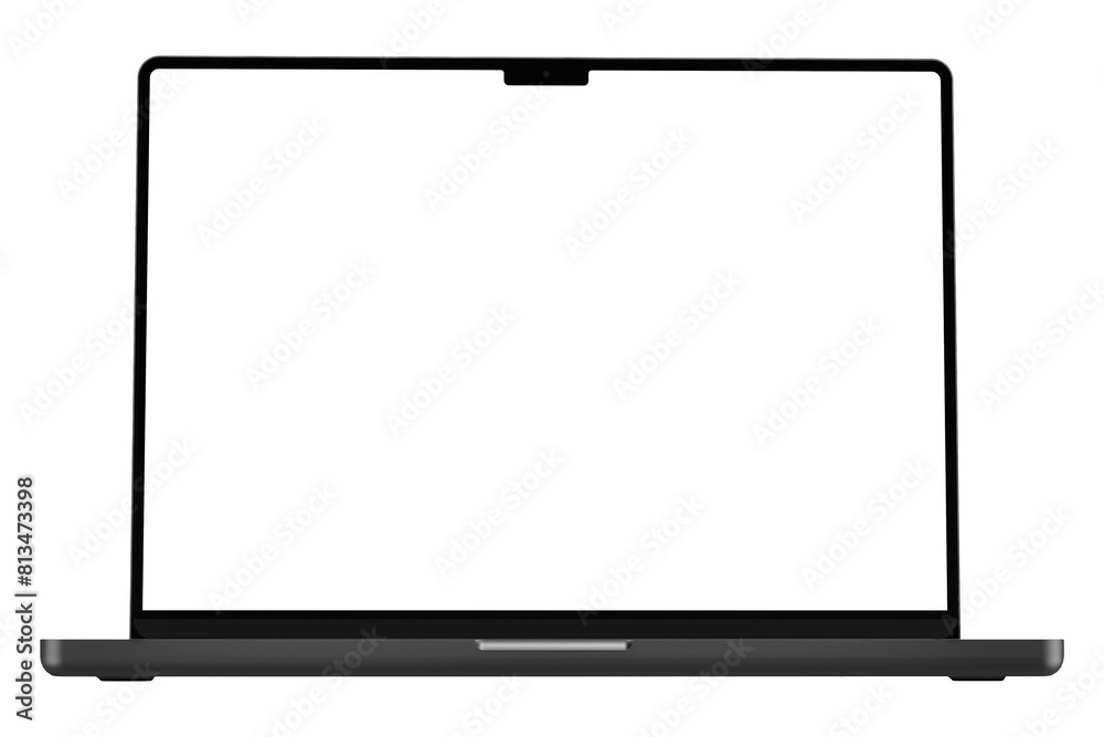 Canvas Prints front view of gray laptop similar to macbook without background. template for mockup