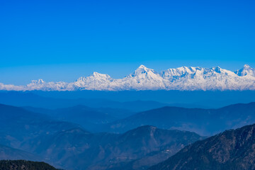 Very high peak of Nainital, India, the mountain range which is visible in this picture is Himalayan Range, Beauty of mountain at Nainital in Uttarakhand, India