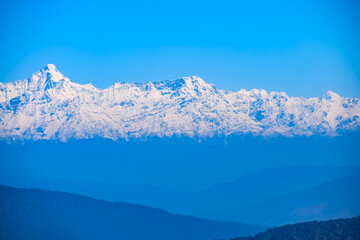 Fototapeta premium Very high peak of Nainital, India, the mountain range which is visible in this picture is Himalayan Range, Beauty of mountain at Nainital in Uttarakhand, India