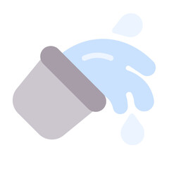 Bucket Icon With Flat Color Style