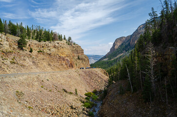 Road and River at Yellowstone National Park