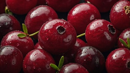 A fresh cranberry up close