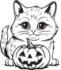 pumpkin cat. Collection kiiten with pumkin. Fuuny pets. Happy halloween