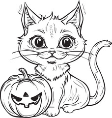 pumpkin cat. Collection kiiten with pumkin. Fuuny pets. Happy halloween