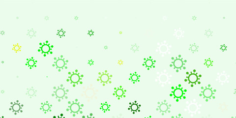 Light Blue, Green vector backdrop with virus symbols.