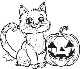 pumpkin cat. Collection kiiten with pumkin. Fuuny pets. Happy halloween