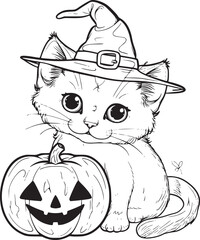 pumpkin cat. Collection kiiten with pumkin. Fuuny pets. Happy halloween