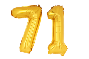 Gold numbers '71' isolated on white background.png