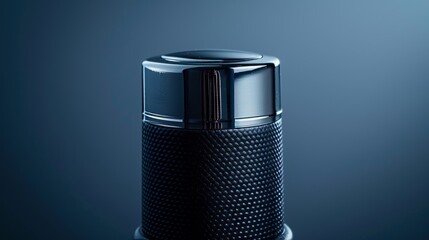 Advertising-focused close-up of a sleek deodorant bottle, isolated background for maximum clarity and focus, studio lighting