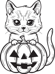 pumpkin cat. Collection kiiten with pumkin. Fuuny pets. Happy halloween