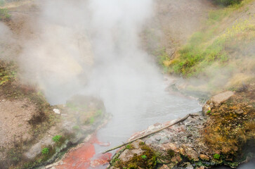 Looking Down at The Mud Volcano at Yellowstone National Park