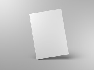 Book Mockup isolated on grey. Template of a blank cover. 3D rendering