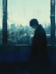 Fototapeta premium loneliness. man in the city