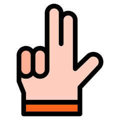 Vector Icon two, hand, hands and gestures, gestures, sign