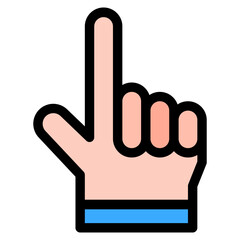 Obraz premium Vector Icon one, hand, hands and gestures, gestures, sign