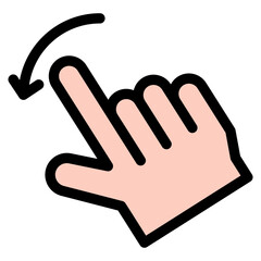 Vector Icon rotate right, hand, hands and gestures, gestures, sign