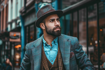 Fototapeta premium Old Photo of Victorian Gentlemen, Generative AI