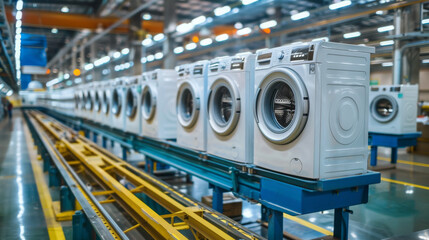 Modern Washing Machine Production Line in Factory