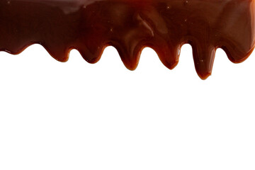 Liquid Chocolate Cream isolated on white background with clipping path