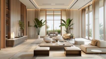 Fototapeta premium Modern residential, hotel, and homestay interior spaces
