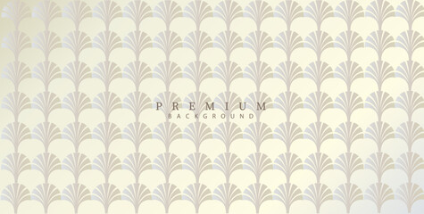White geometric background. Pearl gradient with seamless floral decoration: minimal flowers.