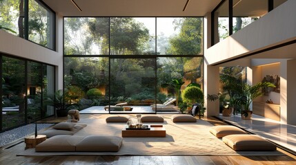 Fototapeta premium Modern residential, hotel, and homestay interior spaces