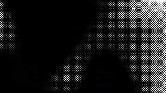 Abstract black and white gradient halftone dotted background with a pop cartoon comic motion pattern. Seamless loop in retro monochrome vintage style in 4k. Fit for tint, alpha, or overlay layer