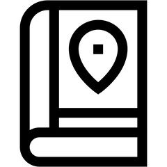 Vector Icon bookmark, map book, maps and location, address book, agenda