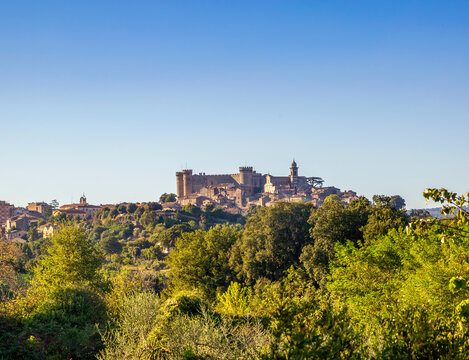 Orsini-Odescalchi castle in town of Bracciano on sunny day at Rome, Lazio, Italy