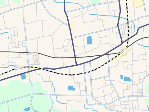 ある近郊都市をモチーフとした架空の広域地図
