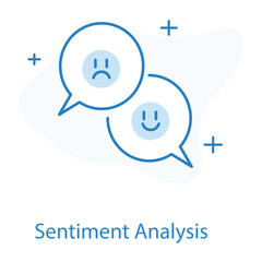 Sentiment Analysis Flat Color Icon. Vector Icon Design