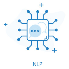 NLP Flat Color Icon. Vector Icon Design