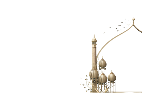 mosque line art PNG - Powered by Adobe