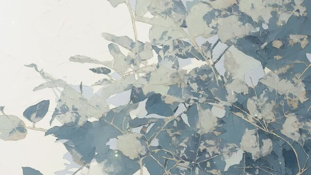 Abstract Oil Painting Decorative Leaf Artwork