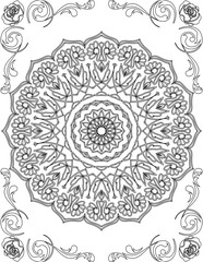 Printable Mandala Coloring Page for Adults. Educational Resources for School for Kids. Adults Coloring Book. Mandala Coloring Activity Worksheet.