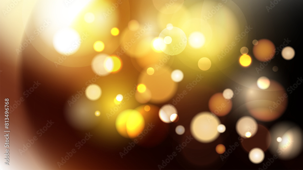 Wall mural Bokeh lights. Abstract blurred background. Vibrant blur light effect. Graphic template for celebration banners and invitations. Vector illustration. - Wall murals