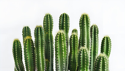 Beautiful big green cactus on white background