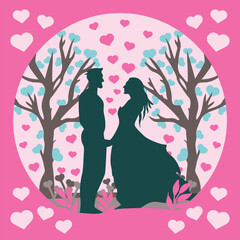 Wedding Couple Shadow Box Background