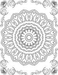 Printable Mandala Coloring Page for Adults. Educational Resources for School for Kids. Adults Coloring Book. Mandala Coloring Activity Worksheet.