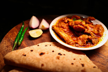 Roti with Chicken Curry or Checken Kasha