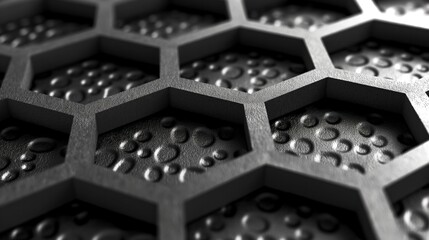 Geometric black structure offering a unique macro perspective for detailed backgrounds.